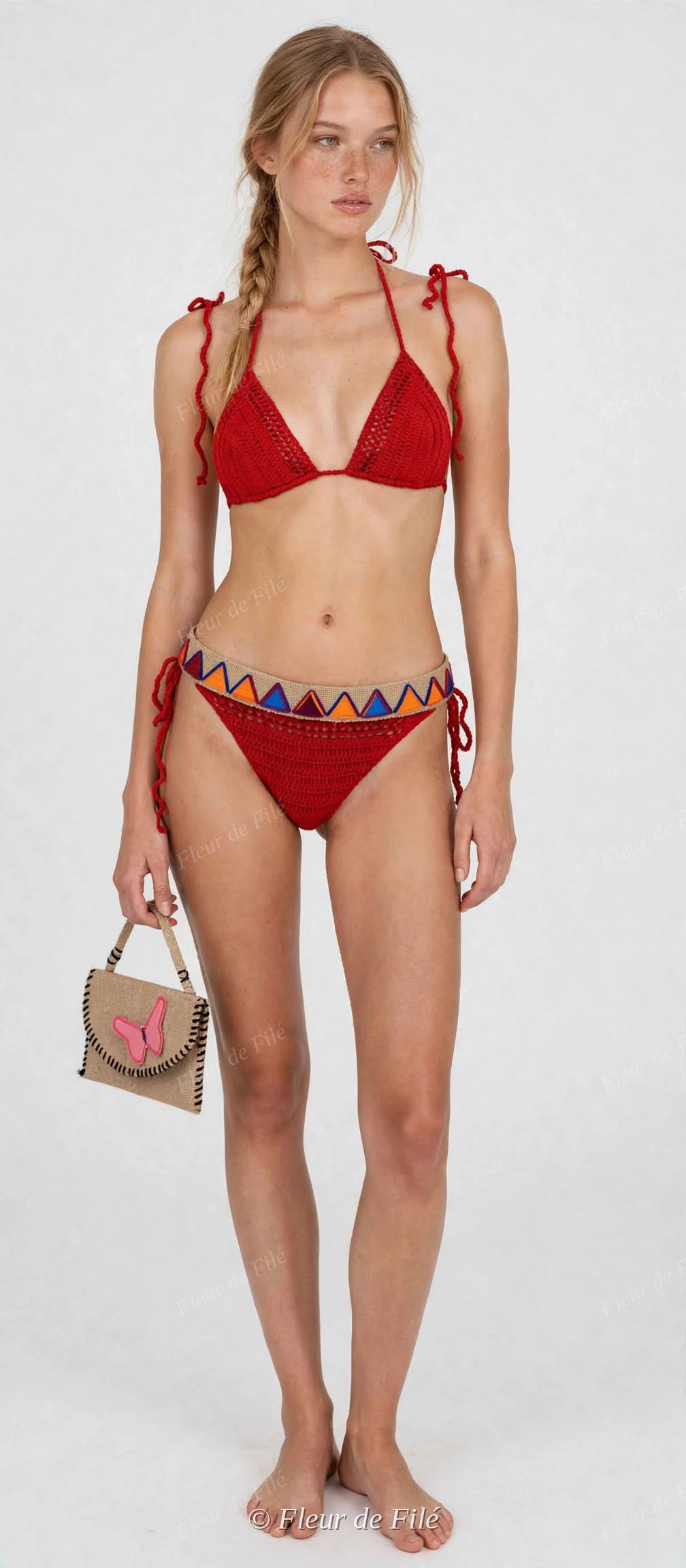 Granny Square Crochet Bag - Rosso & Citrine