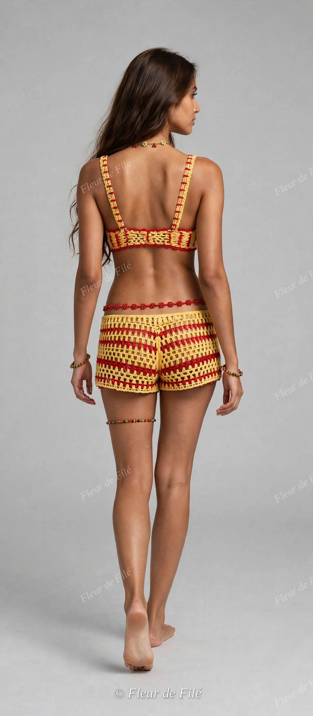 Crochet Shorts and Top Set - Marigold