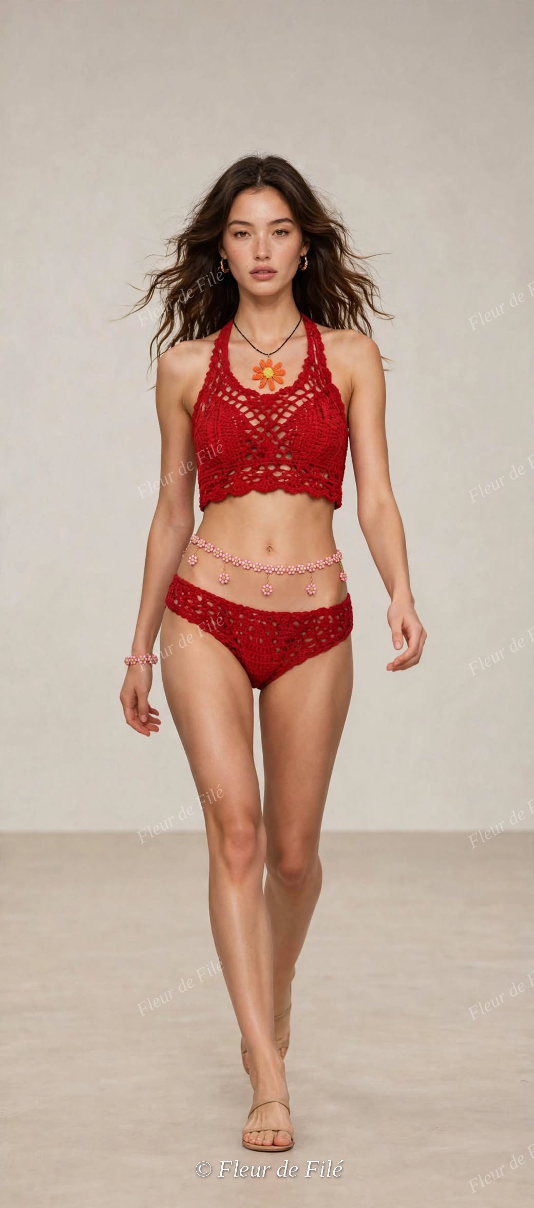Red Crochet Bikini Set - Ruby